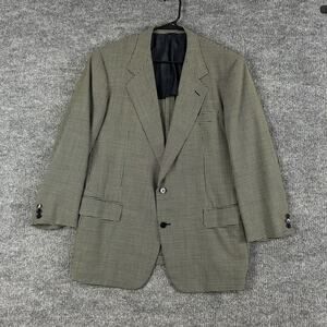 Confitri Loro Piana Blazer Men 50 Houndstooth Green Wool Check Sport Coat Office